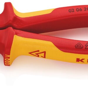 KNIPEX 02 06 200 High Leverage Combination Pliers, VDE-Tested Black Lacquered 200 mm