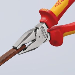 KNIPEX 02 06 200 High Leverage Combination Pliers, VDE-Tested Black Lacquered 200 mm