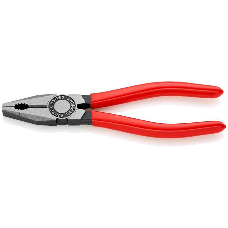 KNIPEX 03 01 180 Combination Pliers Plastic Coated Black Atramentized 180mm