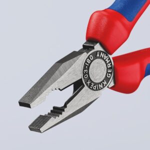 KNIPEX 03 02 180 Combination Pliers with Multi-Component Grips Black Atramentized 180 mm