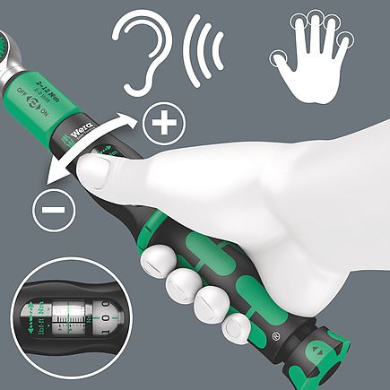Wera - Safe-Torque A 1 torque wrench with 1/4" square head drive, 2-12 Nm - 05075800001