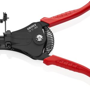 KNIPEX 12 11 180 Insulation Stripper with Adapted Blades with Plastic Grips Black Lacquered 180 mm