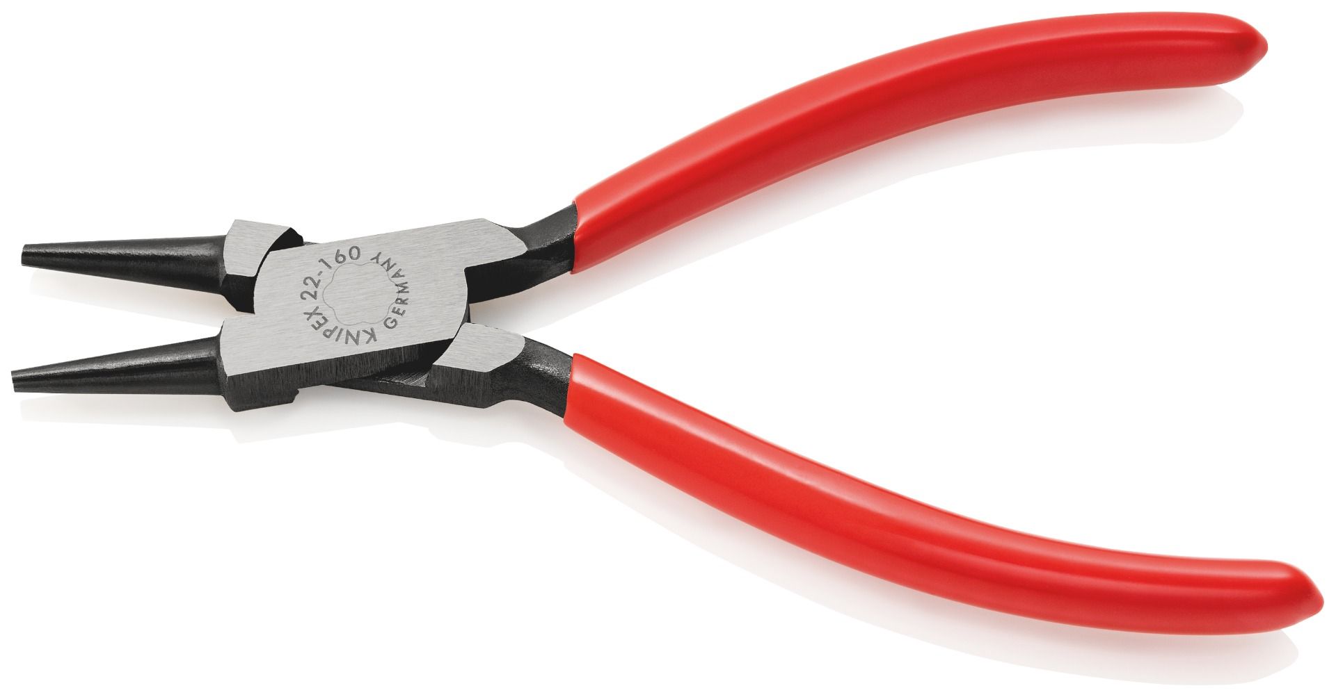 KNIPEX 22 01 160 Round Nose Pliers Plastic Coated Black Atramentized 160 mm