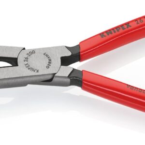 Skip to the end of the images gallery - 33% Skip to the beginning of the images gallery KNIPEX 26 21 200 Snipe Nose Side Cutting Pliers (Stork Beak Pliers) plastic coated black atramentized 200 mm