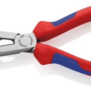 KNIPEX 26 22 200 Snipe Nose Side Cutting Pliers (Stork Beak Pliers) with multi-component grips black atramentized 200 mm