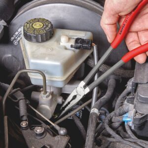 KNIPEX 28 71 280 Long Reach Needle Nose Pliers with Transverse Profiles Plastic Coated Black Atramentized 280 mm