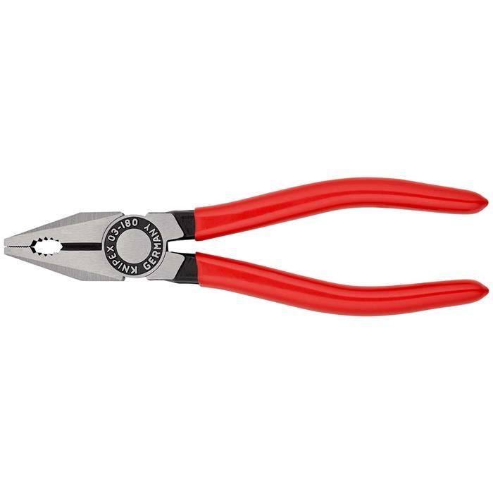 KNIPEX 03 01 180 Combination Pliers Plastic Coated Black Atramentized 180mm