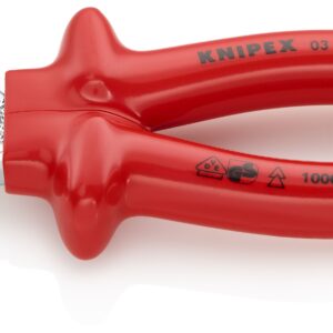 KNIPEX 03 07 200 Combination Pliers with Dipped Insulation, VDE-Tested Chrome Plated 200 mm