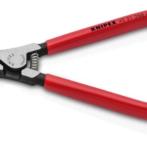 KNIPEX 45 21 200 Special Retaining Ring Pliers for Retaining Rings on Shafts Plastic Coated Burnished 200 mm
