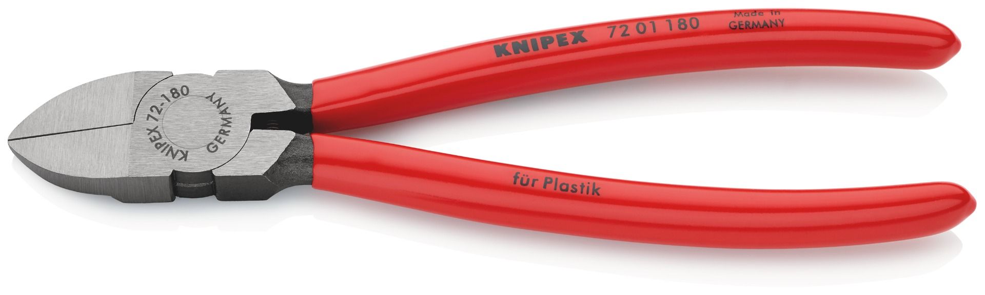 KNIPEX 72 01 180 Diagonal Cutter for Plastics Plastic Coated 180 mm