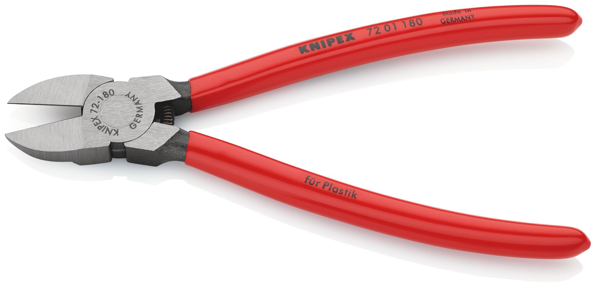 KNIPEX 72 01 180 Diagonal Cutter for Plastics Plastic Coated 180 mm