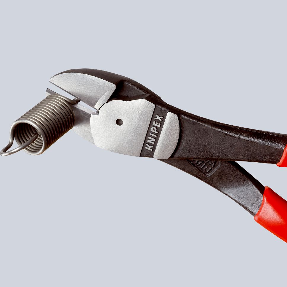 KNIPEX 74 01 180 High Leverage Diagonal Cutter Plastic Coated Black Atramentized 180 mm