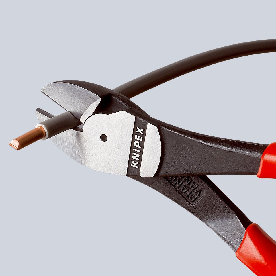 KNIPEX 74 01 180 High Leverage Diagonal Cutter Plastic Coated Black Atramentized 180 mm