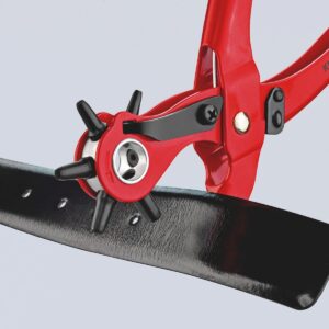 KNIPEX 90 70 220 Revolving Punch Pliers Red Powder-Coated 220 mm