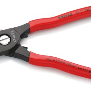 KNIPEX 95 11 200 Cable Shears with Twin Cutting Edge Plastic Coated Burnished 200 mm