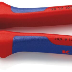 KNIPEX 95 12 165 Cable Shears with Multi-Component Grips Burnished 165 mm