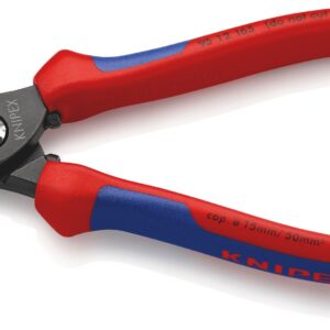 KNIPEX 95 12 165 Cable Shears with Multi-Component Grips Burnished 165 mm