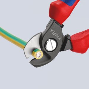 KNIPEX 95 12 165 Cable Shears with Multi-Component Grips Burnished 165 mm