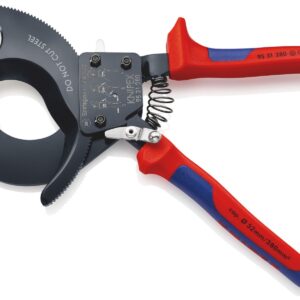 KNIPEX 95 31 280 Cable Cutter (ratchet action) with multi-component grips black lacquered 280 mm