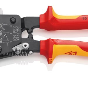 KNIPEX 95 36 250 Cable Cutter (ratchet action) insulated with multi-component grips, VDE-tested black lacquered 250 mm