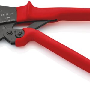 KNIPEX 97 52 06 Crimping Pliers also for two-hand operation with non-slip plastic grips burnished 250 mm