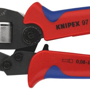 KNIPEX 97 53 09 Self-Adjusting Crimping Pliers for Wire Ferrules with Front Loading with Multi-Component Grips Burnished 190 mm