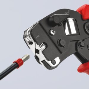 KNIPEX 97 53 09 Self-Adjusting Crimping Pliers for Wire Ferrules with Front Loading with Multi-Component Grips Burnished 190 mm