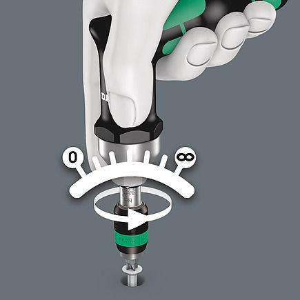 Wera - Series 7400 Kraftform pistol handle, adjustable torque screwdrivers with Rapidaptor quick-release chuck 3.0-6.0 Nm - 05074702001