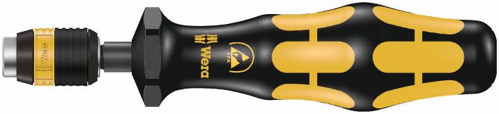 Wera - 7460 ESD series Kraftform Torque screwdrivers, with factory pre-set value (0.3 Nm) and Rapidaptor quick-release chuck, handle size 105 mm - 05074840001