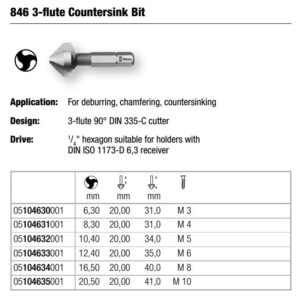 Wera - 846 3-flute Countersink Bit