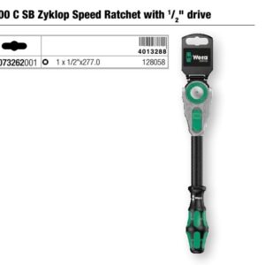 Wera - 8000 C SB Zyklop Speed Ratchet with 1/2" Drive, 1/2" x 277 mm - 05073262001