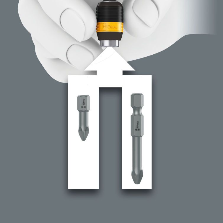 Wera - 7460 ESD series Kraftform Torque screwdrivers, with factory pre-set value (0.3 Nm) and Rapidaptor quick-release chuck, handle size 105 mm - 05074840001
